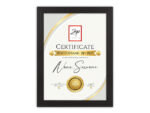 Рамка за сертификат Certificate A4, дървена, черна