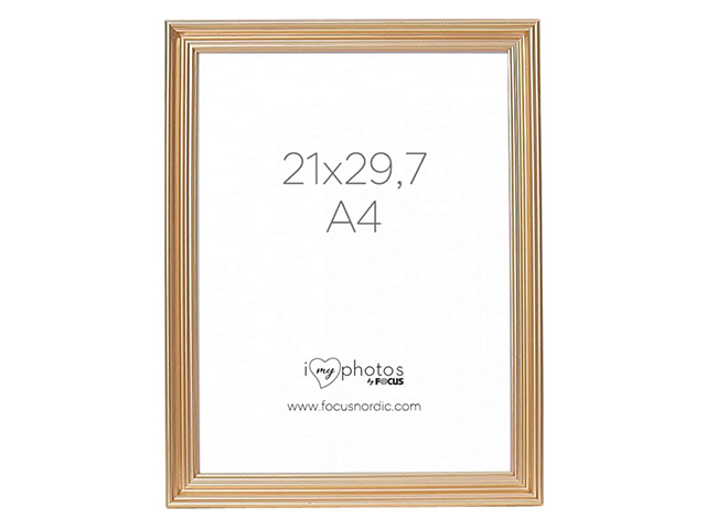 Focus Verona Gold 1.jpg Рамка за снимки Focus Verona Gold 21x29,7 см., пластмасова, златиста - Image 1