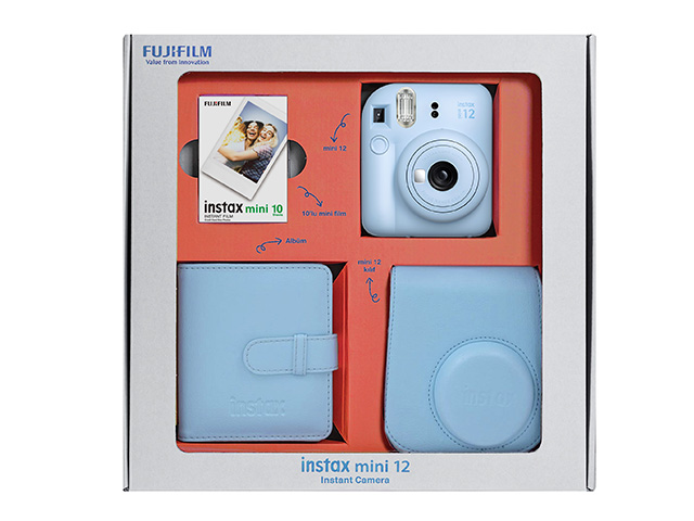 Kom Fujifilm Instax 1.jpg Комплект за моментални снимки FujiFilm Instax Mini 12, пастелно синьо - Image 1