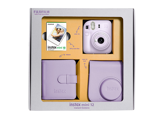 Kom Fujifilm Instax 5.jpg Комплект за моментални снимки FujiFilm Instax Mini 12, лилав - Image 1