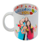 Бяла чаша с цветна вътрешност Happy Birthday - Image 3