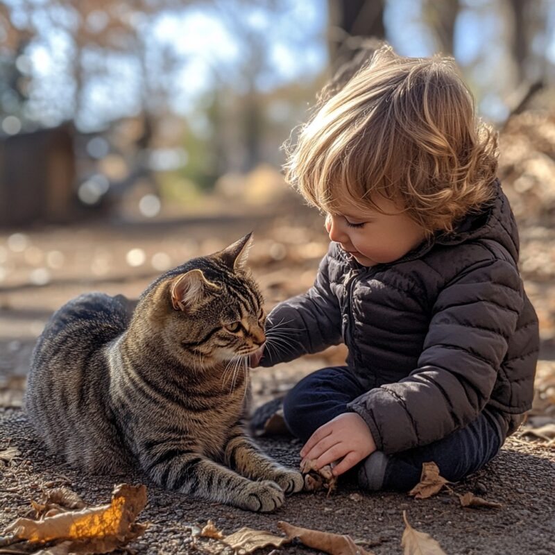 child meets cat stockcake 1 | Главна страница ФОТО РАЙ